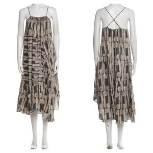 Rachel Comey asymmetrical linen measuring tape trapeze dress